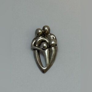 925 Sterling Family Pendant Silver 1 child+ VTG Moderist - SHUBE